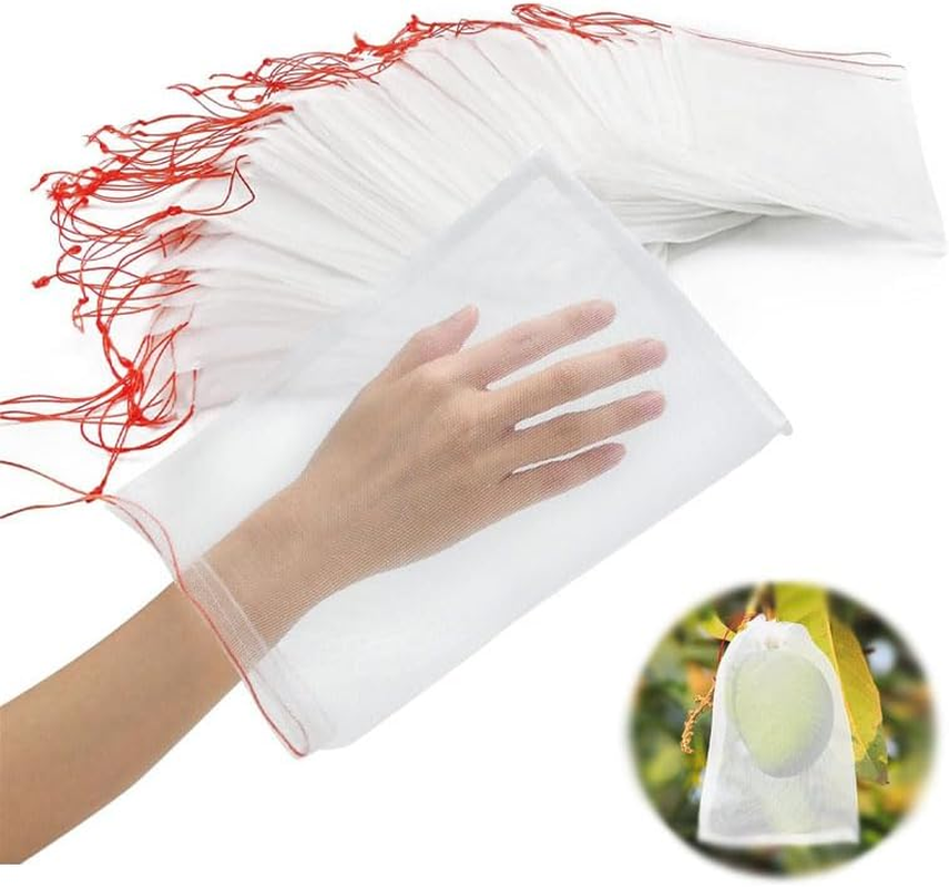 50Pcs Fruit Protect Bags，Reusable Protection Bags Net for Plant/Fruit/Flower(White, 15 * 25Cm) image number 5