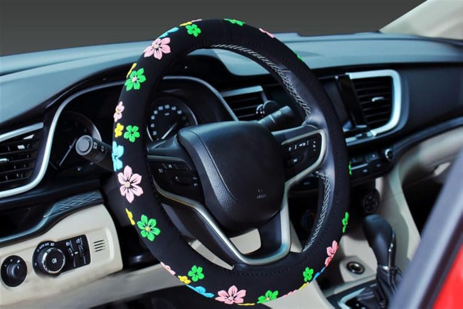Mayco Bell 2016 Automotive Women Embroidery Cute Car Steering Wheel Cover (Yellow)