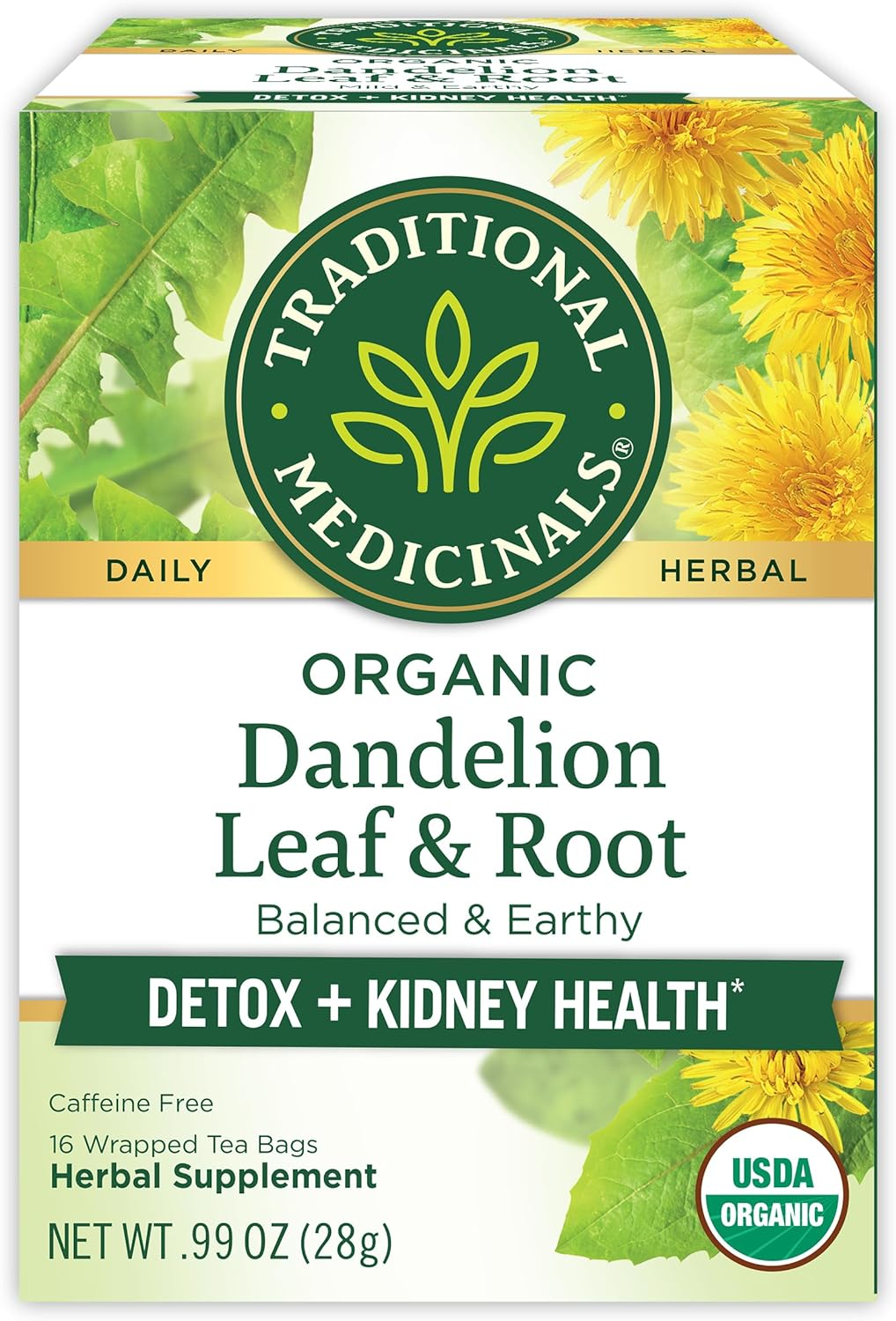 Traditional Medicinals Organic Dandelion Leaf & Root Herbal Tea (Pack of 1), Supports Kidney Function and Healthy Digestion, 16 Tea Bags Total image number 6