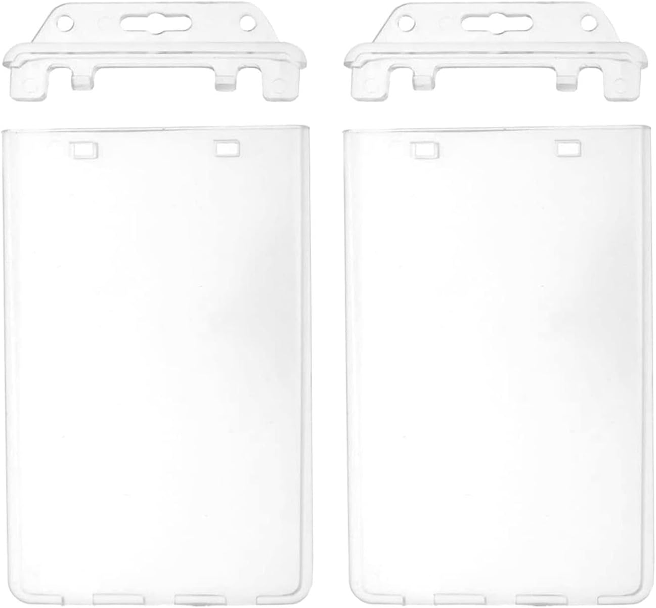 2 Packs Clear Hard Badge Holder,Plastic Locking Id Badge Holder, for School, Festival, Event image number 2