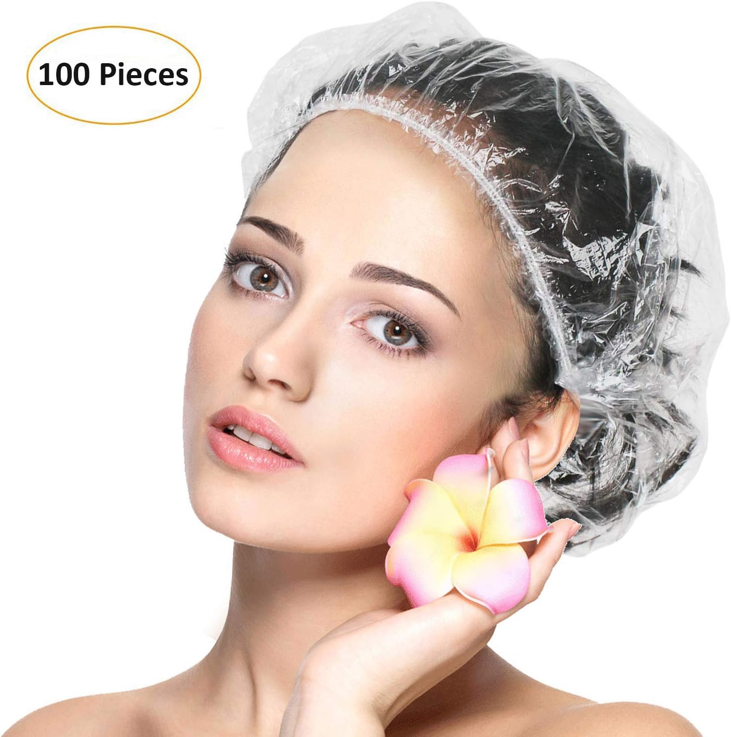 Eamaze Disposable Shower Cap (Transparent Colour, Free Size) - Pack of 100 image number 4
