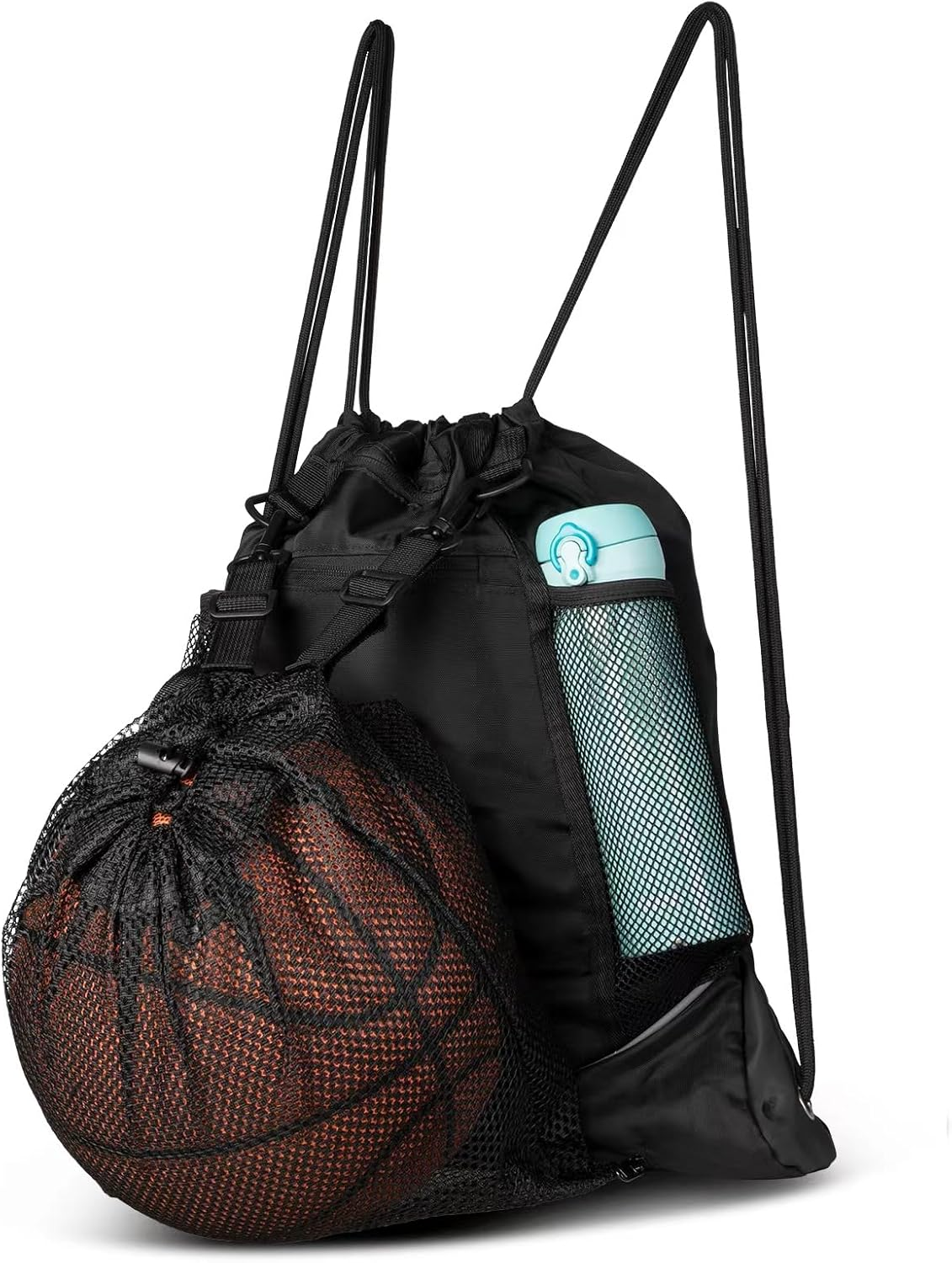 VULKIT Drawstring Backpack, Gym Bags for Men & Women with Large Front Mesh Pocket for Basketball Soccer Gears,Swim Bag