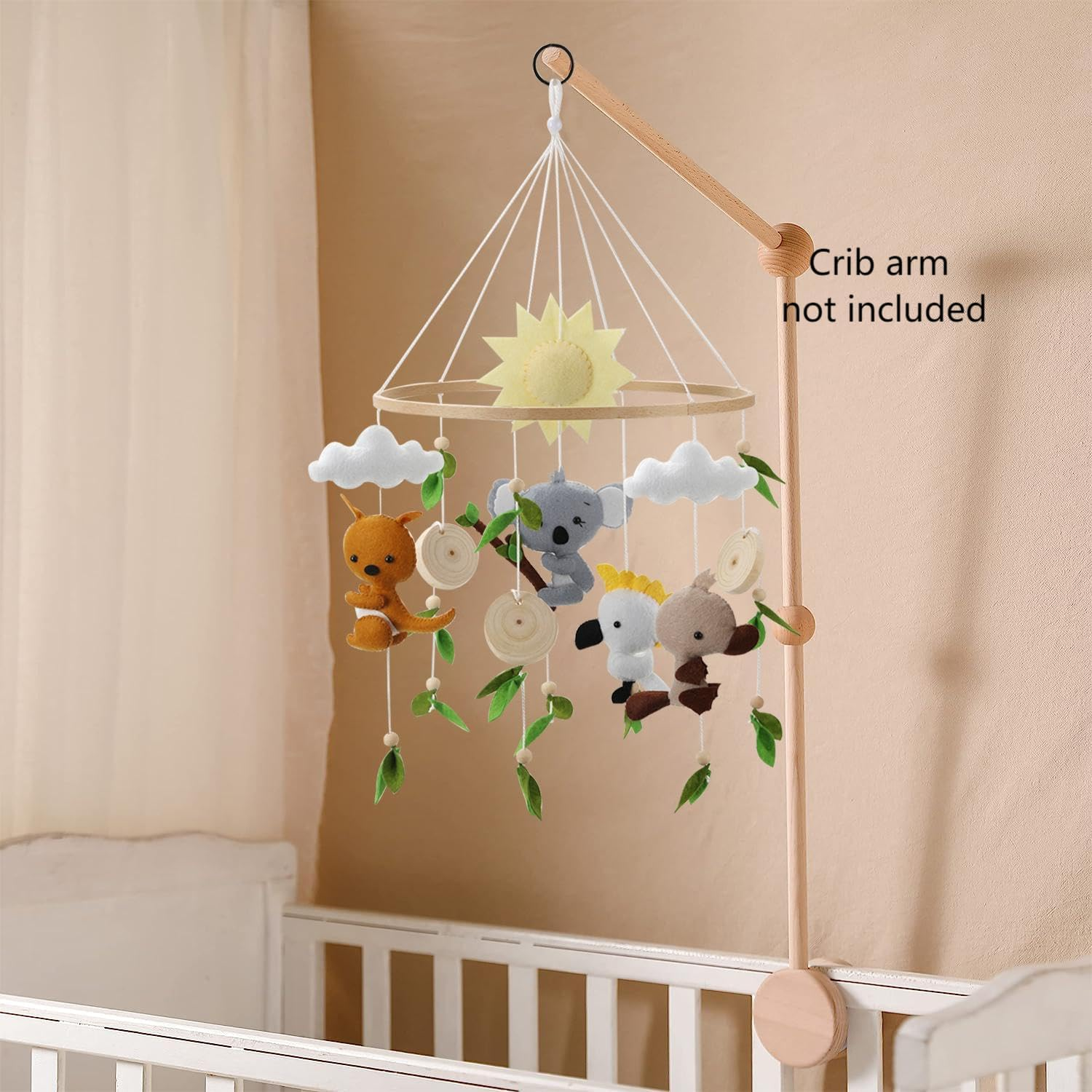 Baby Mobile Australian Animals Kangaroo Platypus Cockatoo Koala Nursery Decor Baby Shower Gift Australian Neutral Crib Mobile