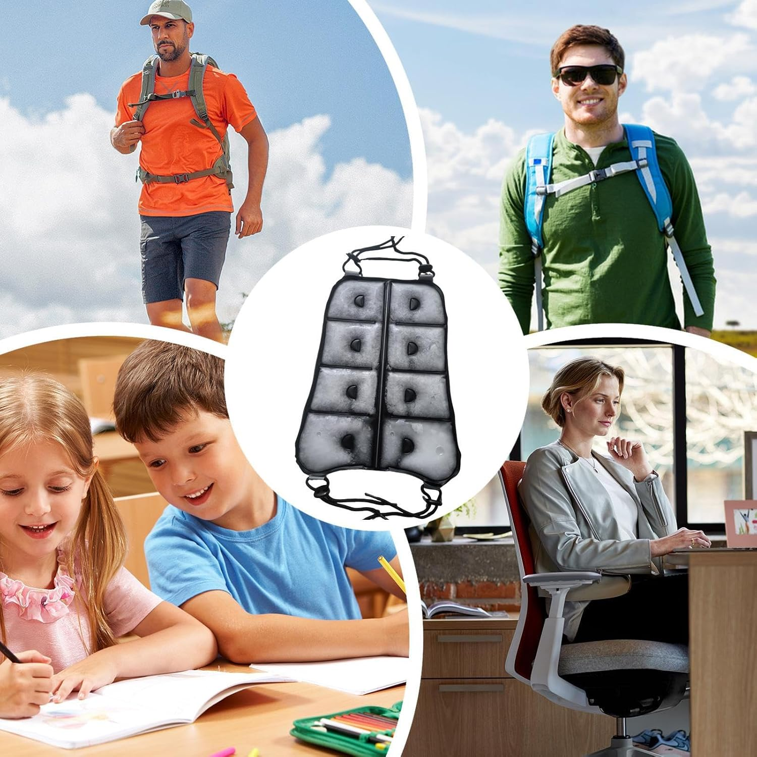 Ice Back Mat,Outdoor Portable Ice Back Pad - Labors Adjustable Vest, Wearable Sports Equipment for Teens Adults Golf Commuting Fishing Hiking Camping image number 4
