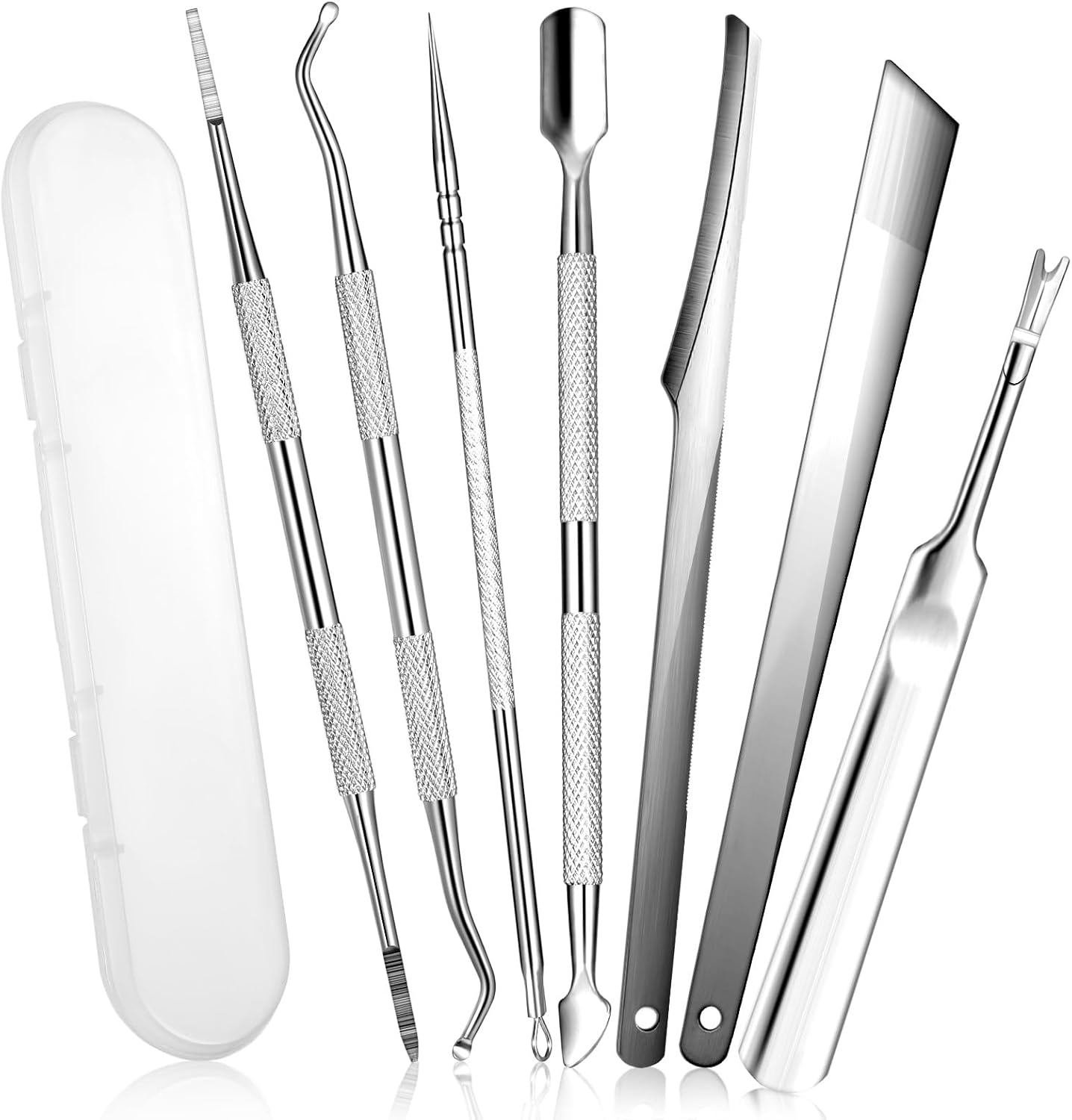 7 Pack Ingrown Toenail Removal Kit, Stainless Steel Ingrown Toenail Treatment Tool, Professional Ingrown Toenail File and Ingrown Toenail Lifters, Nail Pedicure Tool Kit under Nail Cleaner Tools image number 6