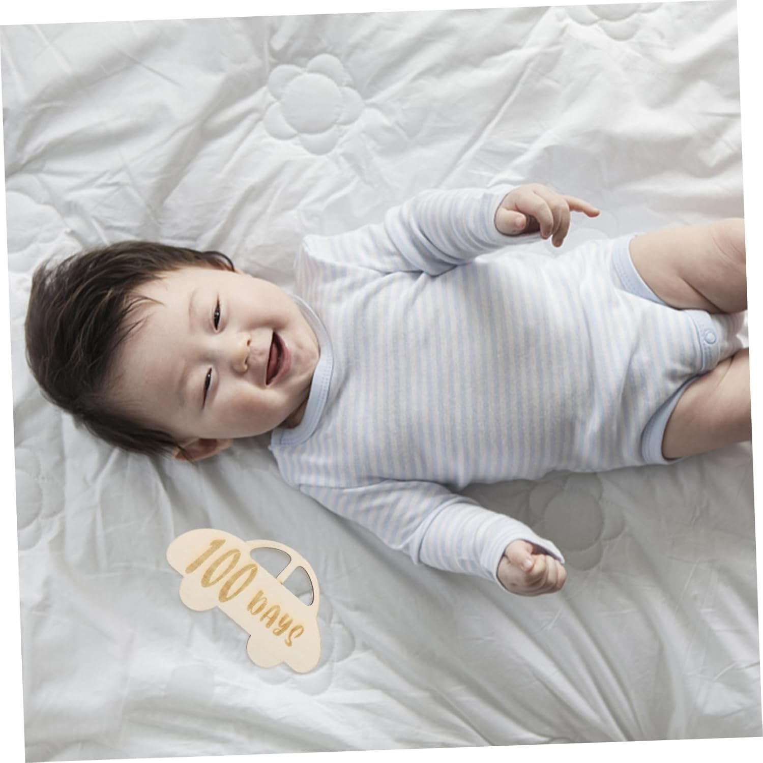 Jojofuny Wooden Milestone Cards Days Growth Record Photo Props Milestone Signs for Newborns Cozy Home Decor Showers image number 2