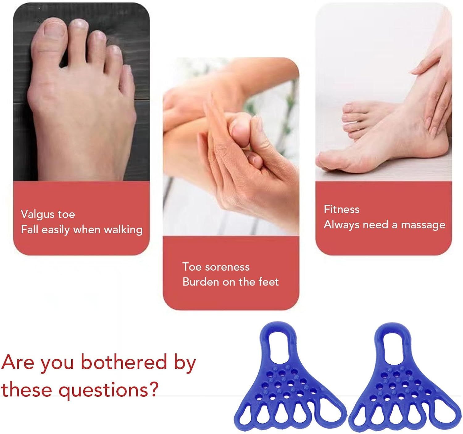 2Pcs Toe Foot Stretcher, Muscle Relaxation TPR Foot Massage Separator Stretcher Device for Home Fitness image number 6