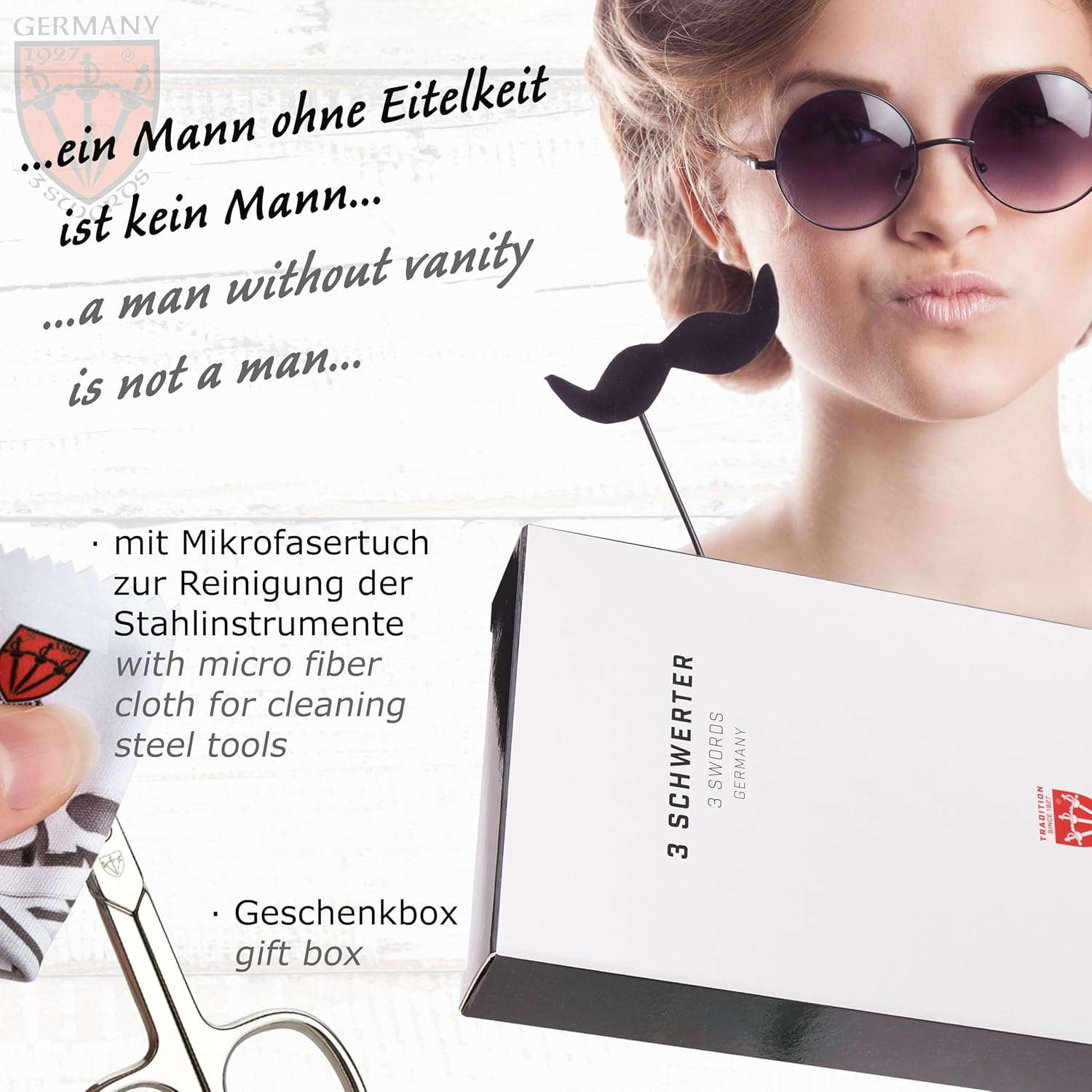 3 Swords Germany - Brand Quality 6 Piece Manicure Pedicure Grooming Kit Set for Professional Finger & Toe Nail Care Scissors Clipper Fashion Leather Case in Gift Box, Made in Solingen Germany (Fhjli) BLACK - GENUINE LEATHER - Black - Men Edition image number 5