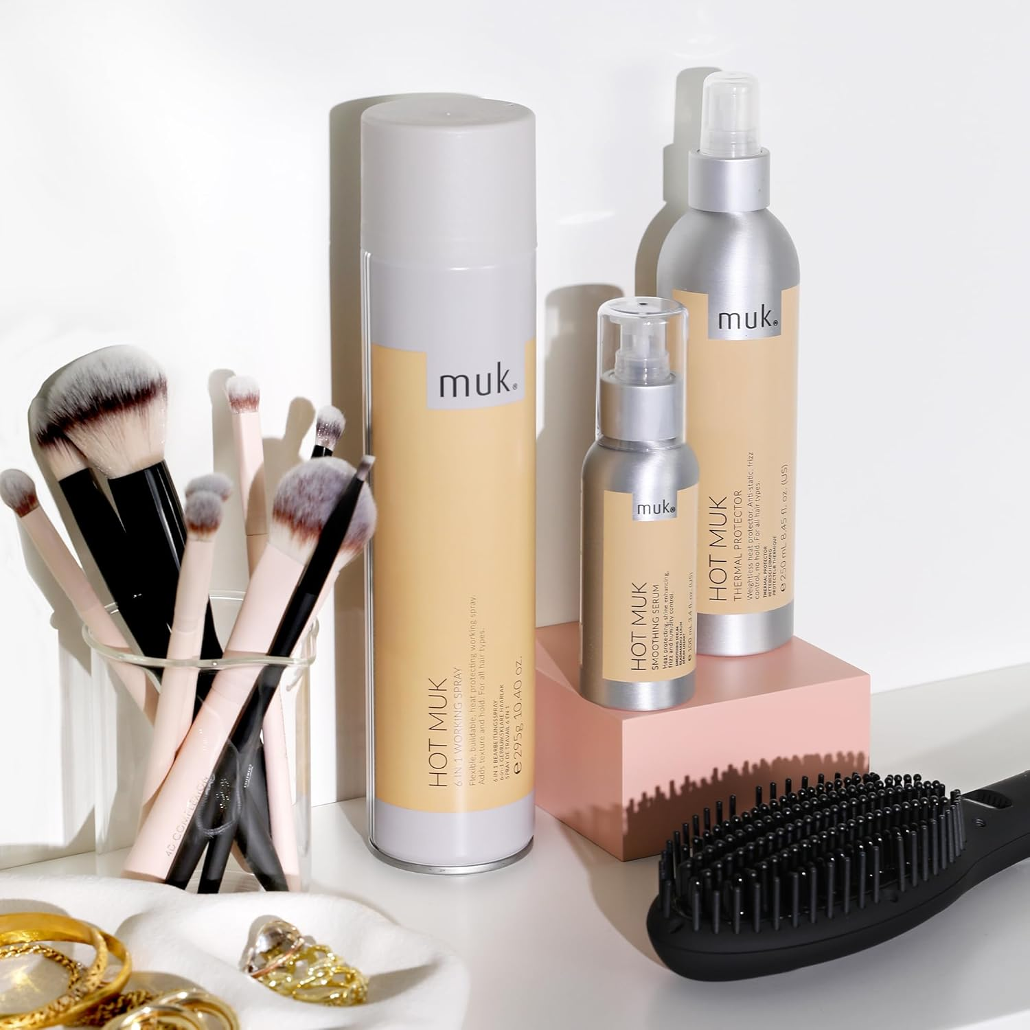 MUK. Hot Muk Thermal Protect - Heat Protection Hair Spray. Heat Protectant for Styling Tools up to 230&deg;C. Heat Protection Hair Spray UV Shield against Colour Fade, Frizz Control, 250Ml image number 6