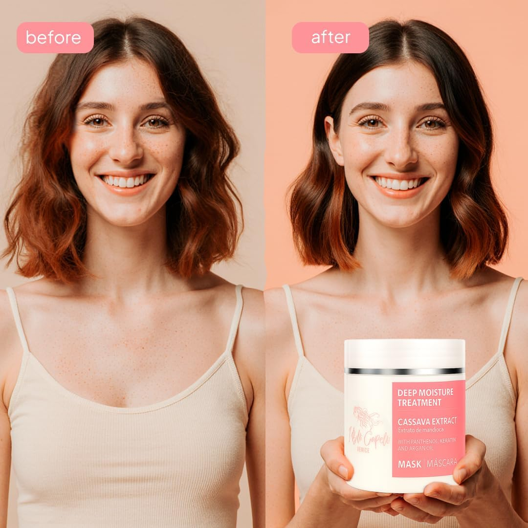 Ibelli Capelli Venice Cassava Extract Argan Oil Hair Mask (17.6 Oz (500 Ml)) image number 3