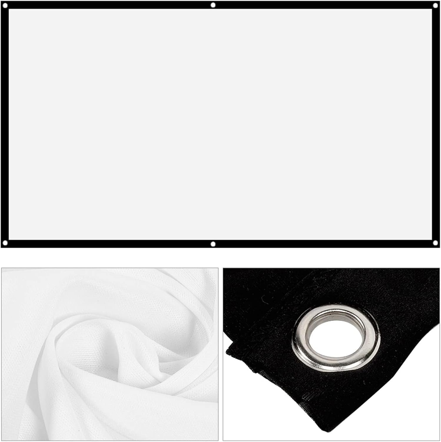 Projector Screen, 16:9 Foldable Anti-Crease Portable Projector Movies Screens Non Crease White Projector Screen(100In) image number 2