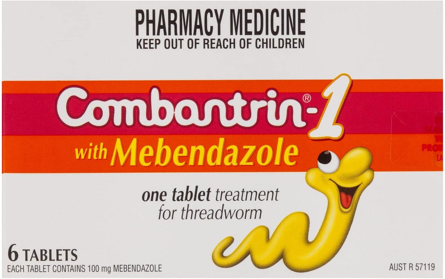 Combantrin 1 Tablets, 6 Count (Pack of 1)