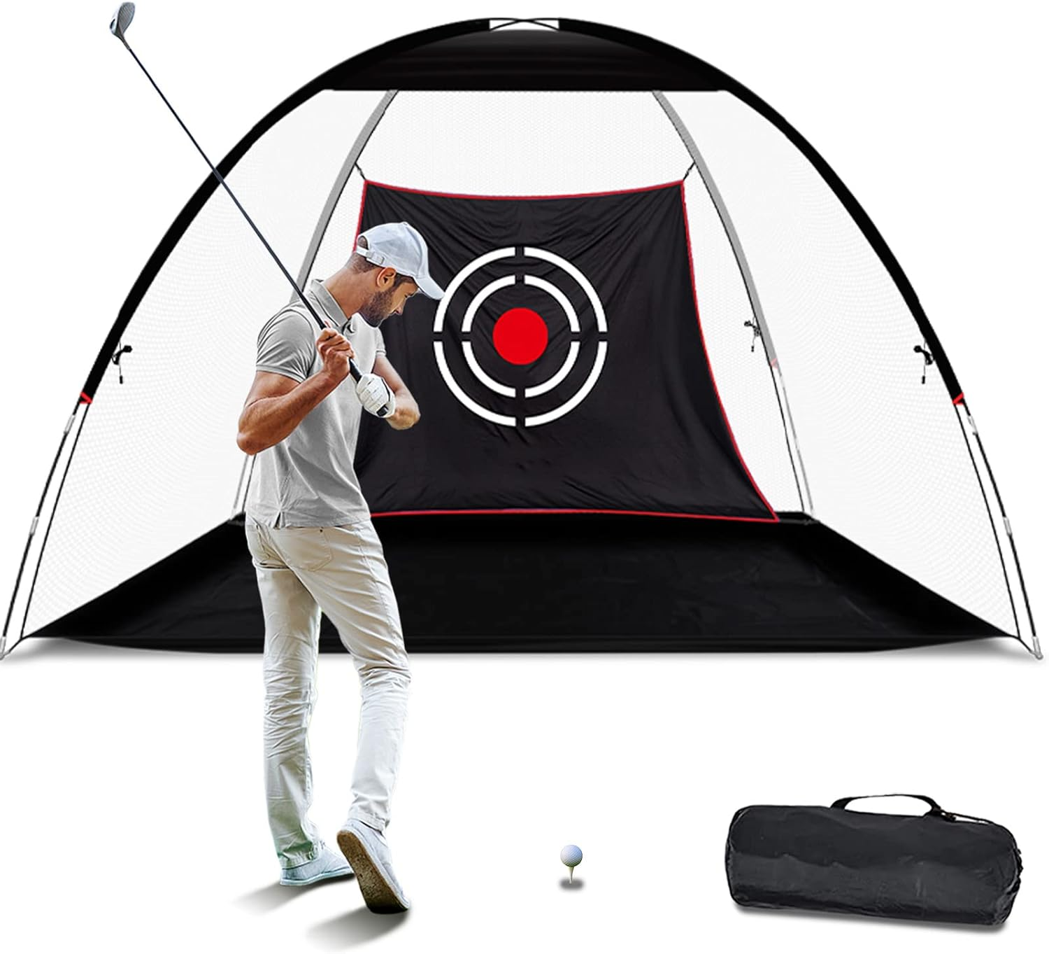 Golf Practice Hitting Nets for Backyard Driving Indoor Use Heavy Duty Practice Golf Driving Nets for Backyard Premium Portable Golf Impact Nets Cages with Frame and Net for Kids Men image number 4