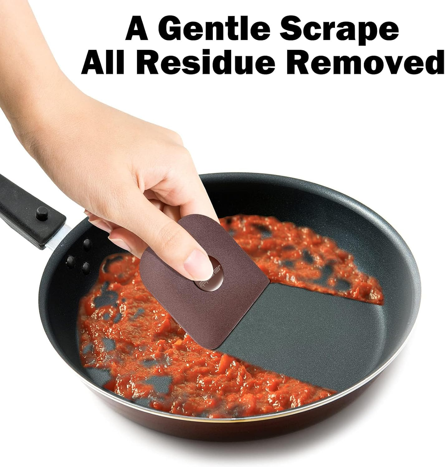 Pan and Pot Scraper, 5 Pcs Plastic Non-Scratch Kitchen Tool for Cast Iron Cleaning, Sturdy image number 6