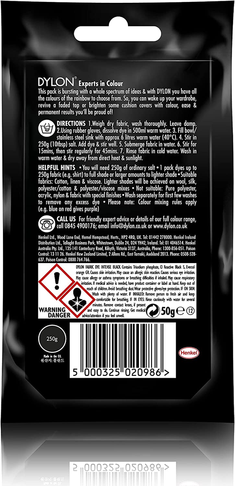 Dyes DYLON Hand DYE 50G - 8 Navy Blue - Sunflower Yellow image number 3