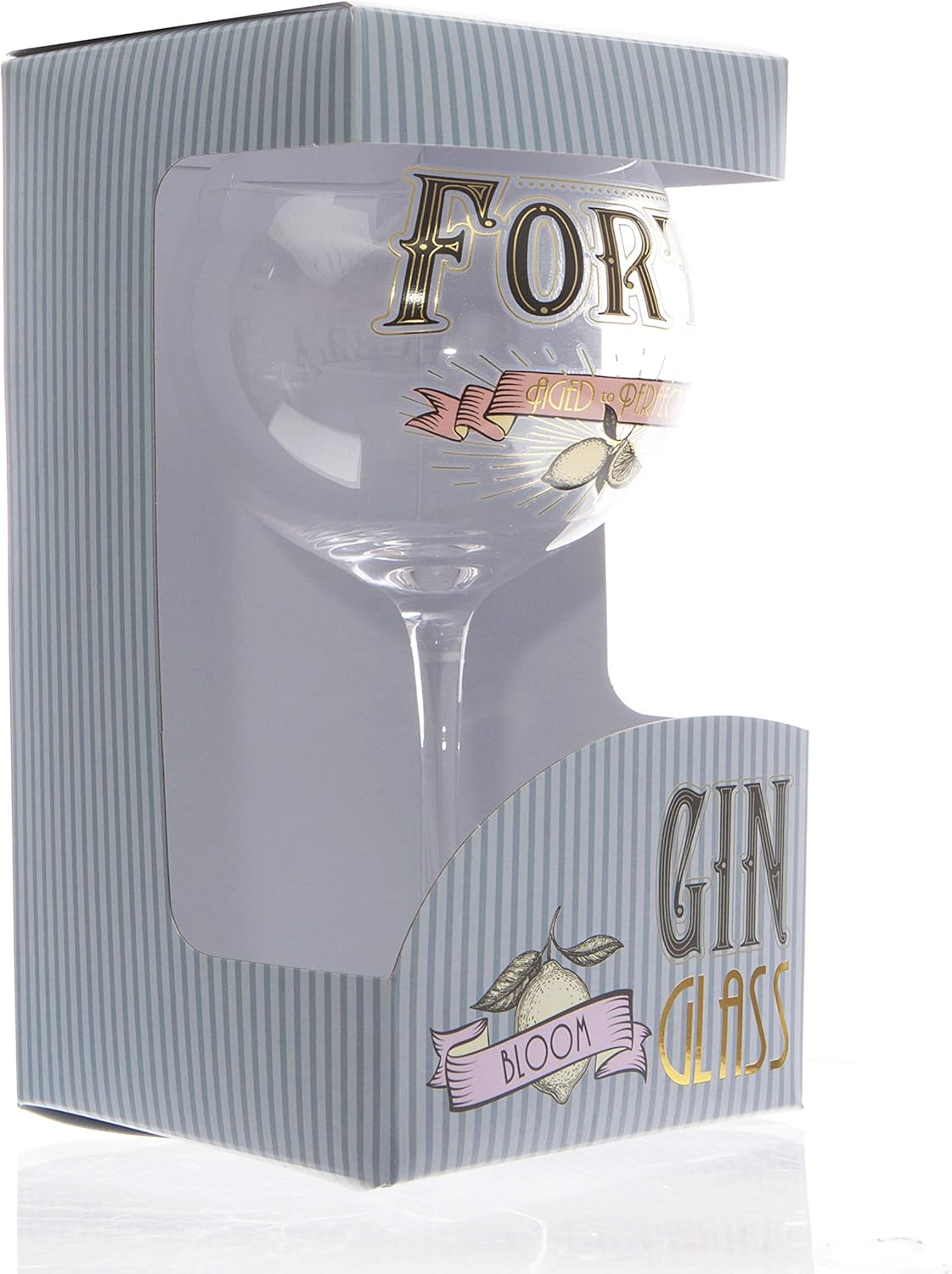 Boxer Gifts GWG340 Age &lsquo;Forty &ndash; Aged Prohibition Style Gin Bloom Glass | Glassware Perfect for a 40Th Birthday | Packaged in a Vintage Gift Box image number 5