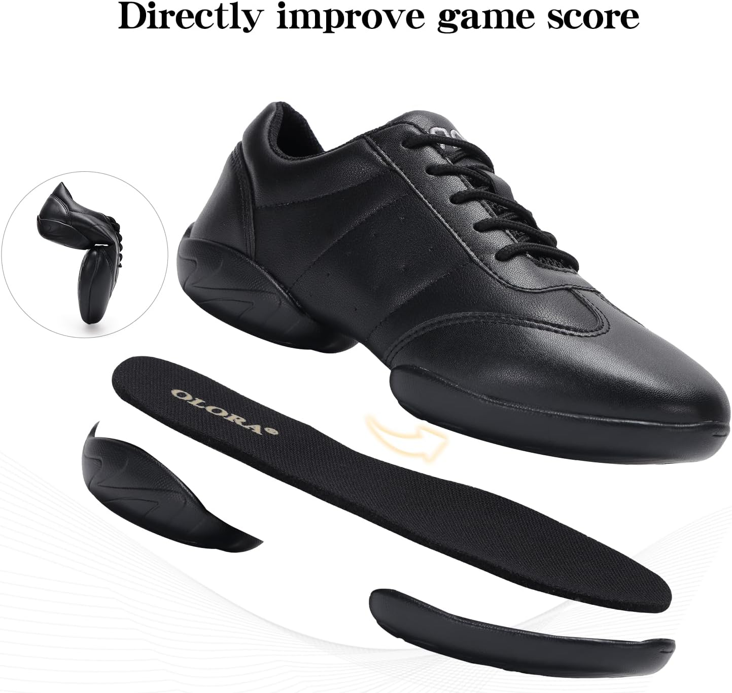 OLORA Cheer Shoes Girls Lightweight Comfortable Dance Cheerleader Sneakers