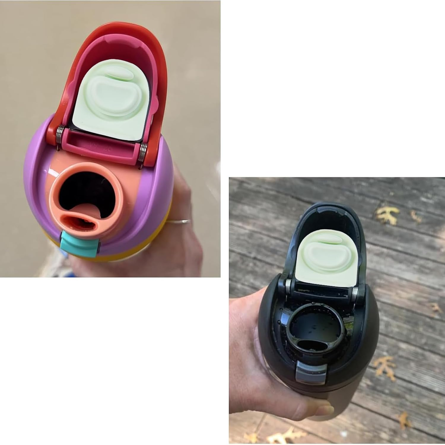 2 Pcs Replacement Stopper and 2 Pcs Silicone Lid Seal Ring for Owala Freesip Water Bottle 24/32/40 Oz, Bpa-Free Seal Bottle Cap Mouth Stopper Gasket Silicone Plug Accessories - Orange image number 7