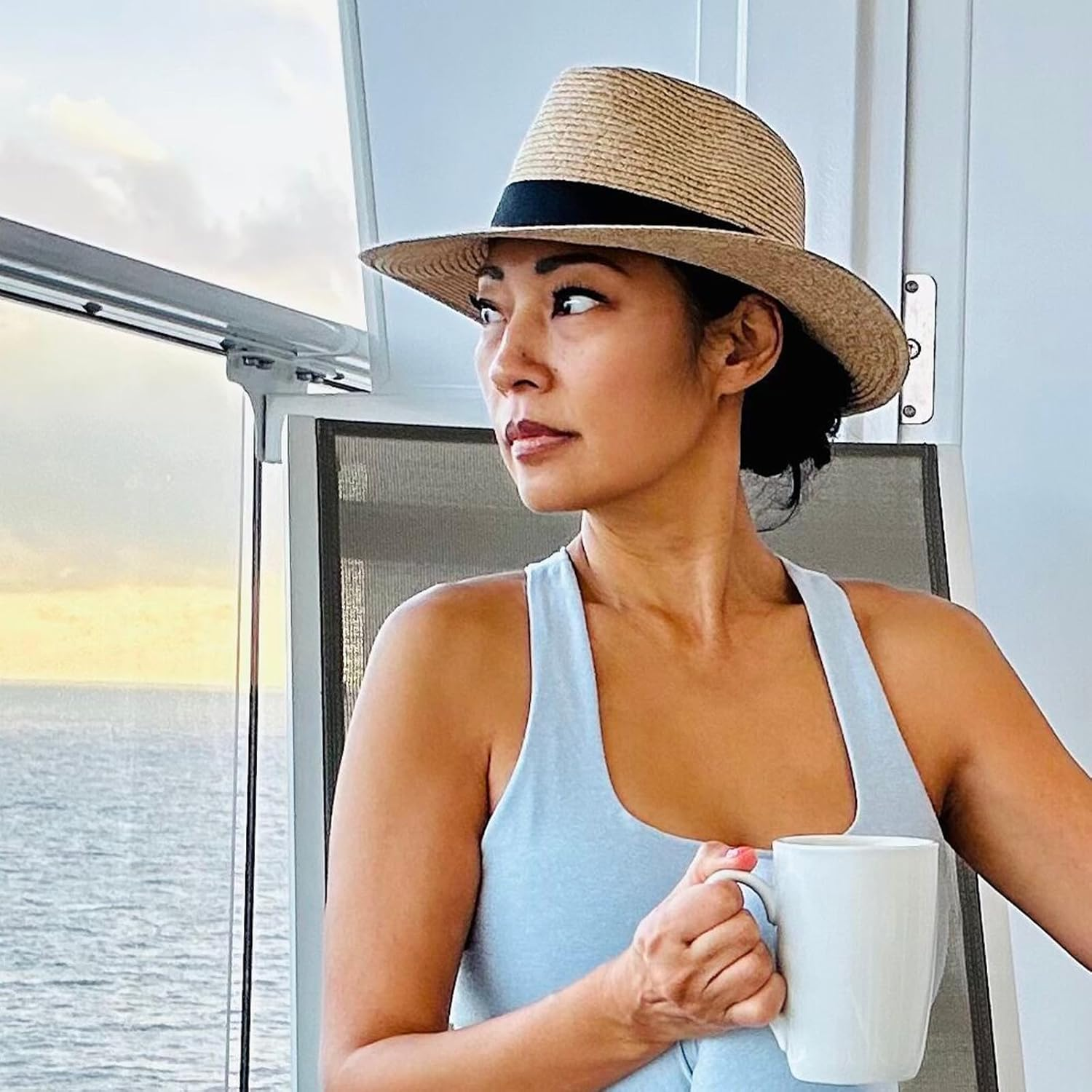 Wallaroo Hat Company Women&rsquo;S Petite Palm Beach Fedora &ndash; UPF 50+ UV Protection Sun Hat, Packable, Adjustable, Small Size image number 6