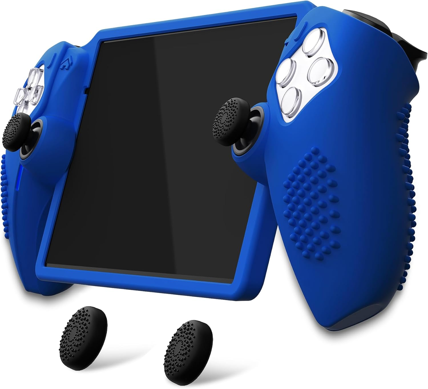 Playvital Design for PS Portal Silicone Protective Case with Thumb Grips &ndash; Enhanced Grip Comfort | Anti-Slip 3D Studded Design | Full Protection | Perfect Fit - Black