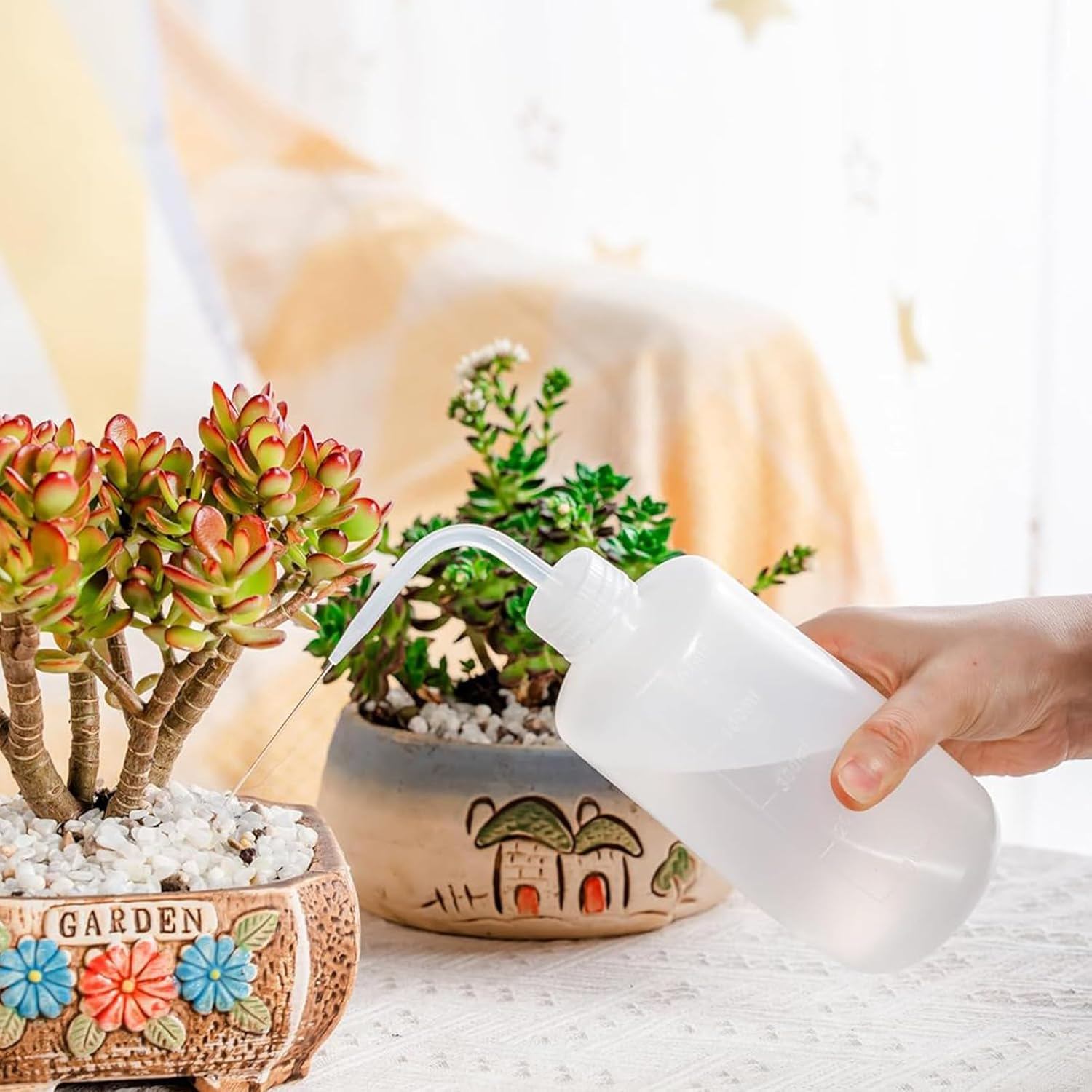 Zalizr 3 Pack Tattoo Wash Bottle, 500Ml Squeeze Plastic Watering Bottle with Bend Nozzle and Scale Mark, Watering Can for Flower and Succulent image number 3