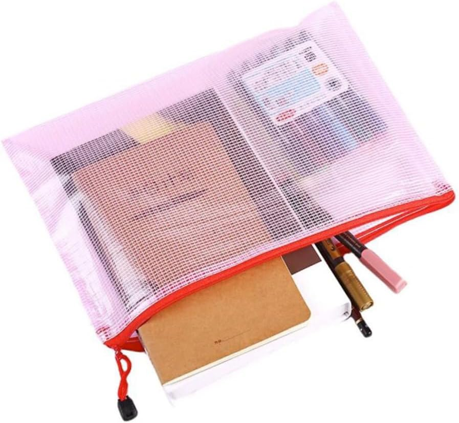 SOPOTUTU 16Pcs Mesh Zipper Pouches Document Storage Bags for Office Home Travel Capacity File Pouches for Organizing Papers Testing Materials More Random Colors image number 5
