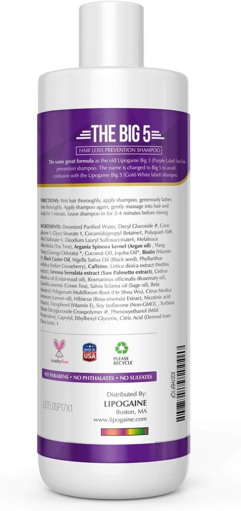 Lipogaine Hair Loss Hair Growth Stimulating All Natural Shampoo (236Ml / 8 FL OZ )