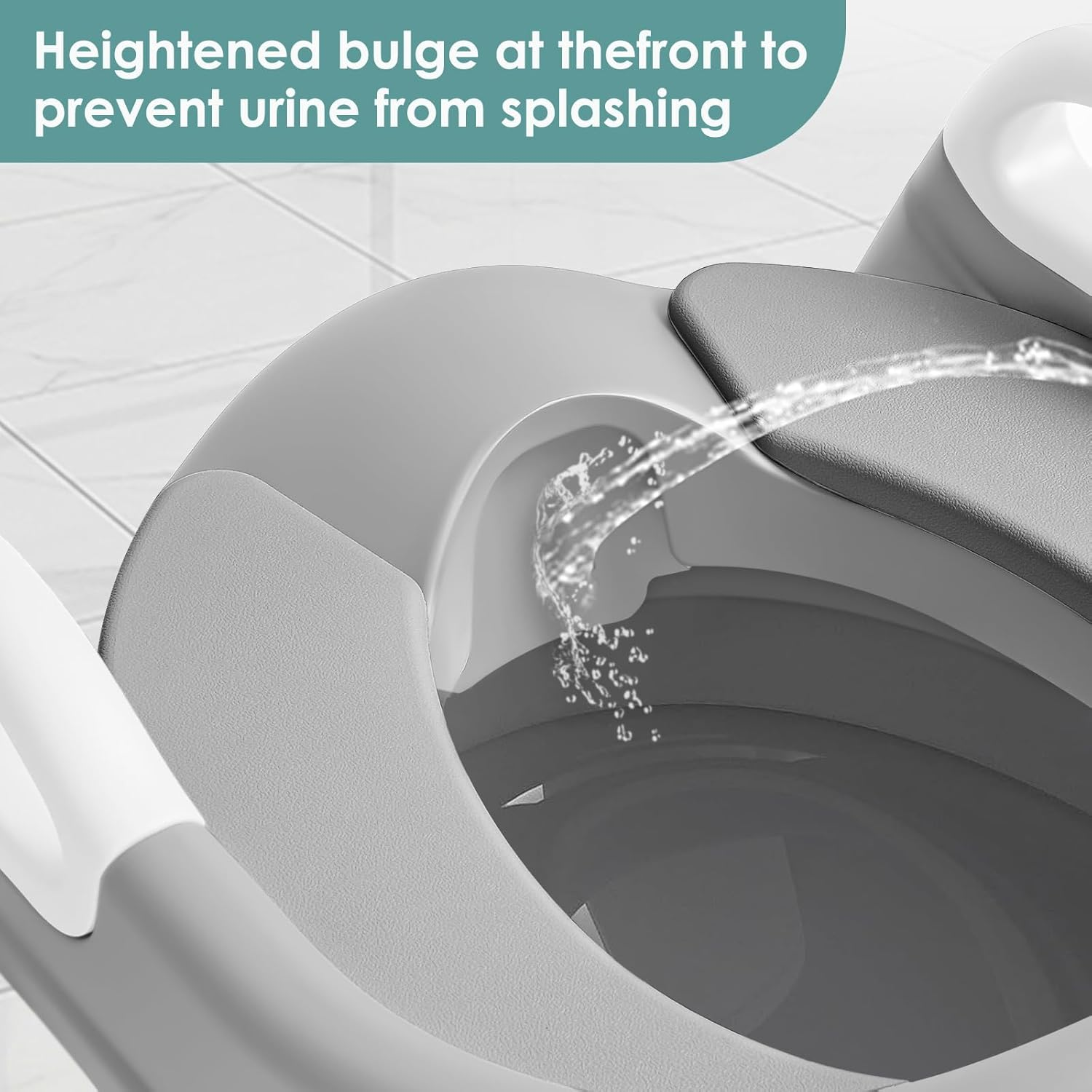 Potty Training Seat with Step Stool Toilet Seat for Kids Boys Girls, Comfortable Safe Potty Toilet Training Seat with Anti-Slip Ladder Soft Cushions (Gray) image number 1