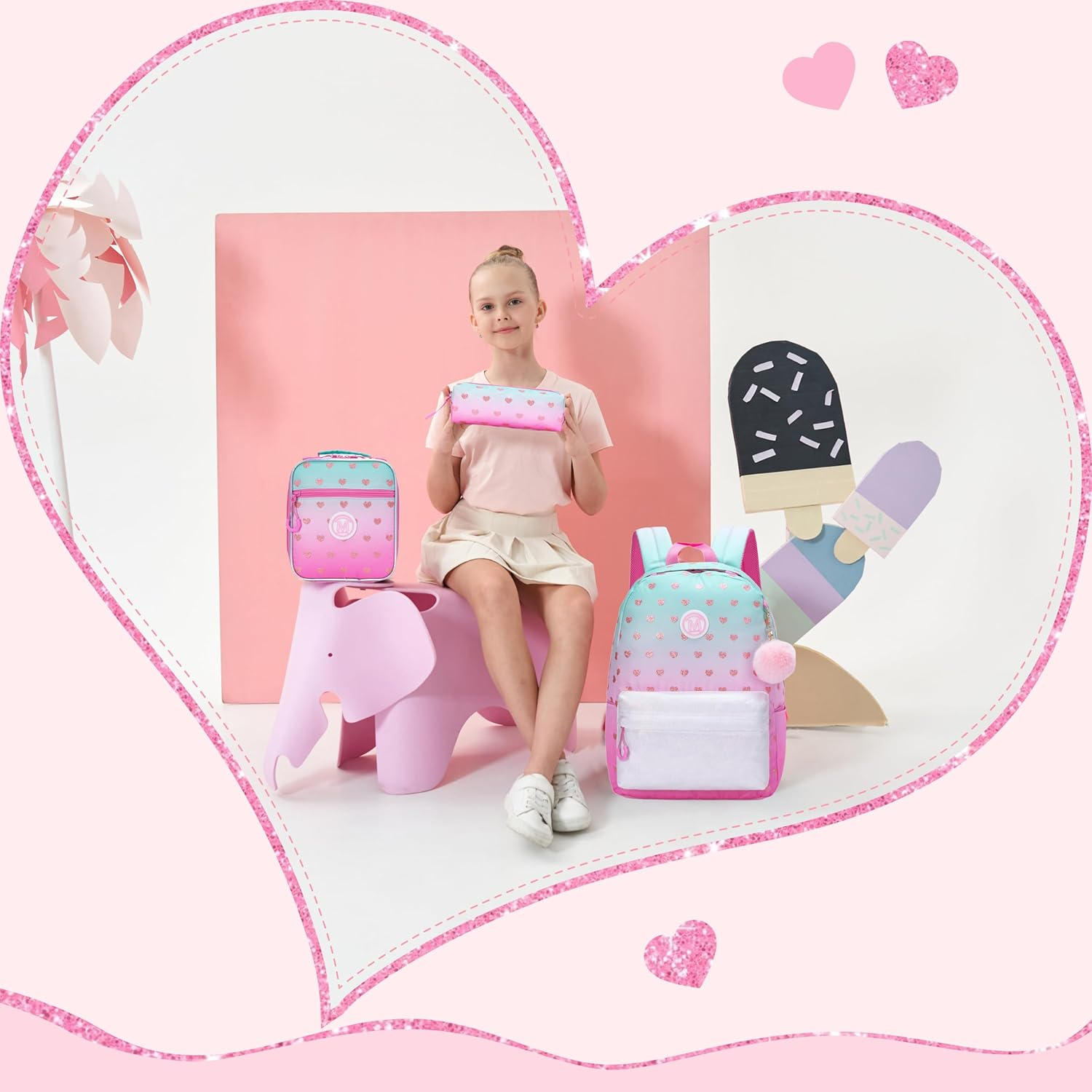 Backpacks for Girls Backpack Kids Travel Backpack School Bags for Girls Backpacks Ages 8-10 Bookbag, Green 01, Trendy - Green 01 image number 6