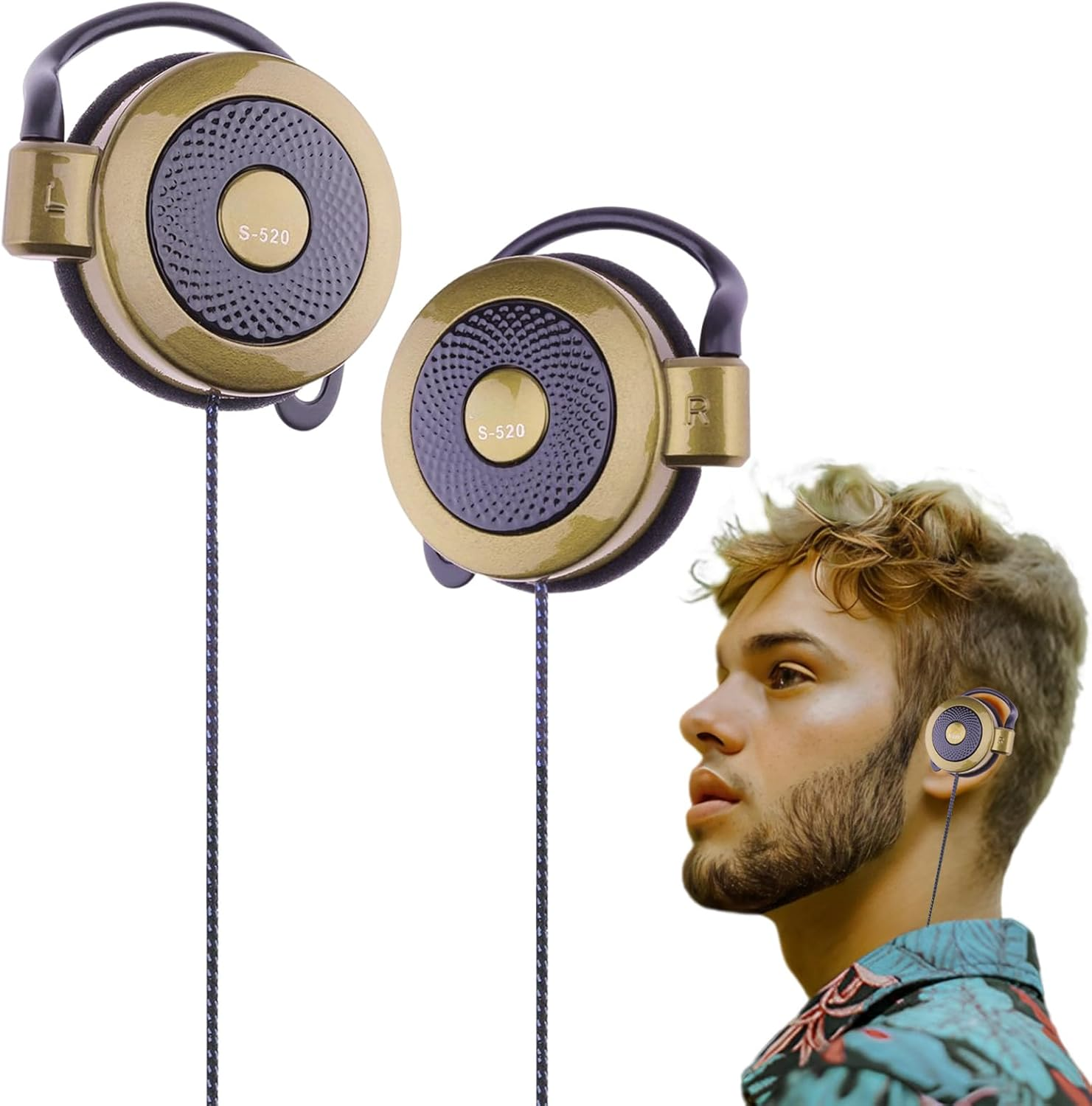 Wired Clip Earphones - Clip Type Earphones Wired, Clip on Earphones Wired | 3.5Mm Ear Hook Type Stereo Sports Earbuds, Mobile Phone Accessories Headphones Running Workout Jogging Hiking