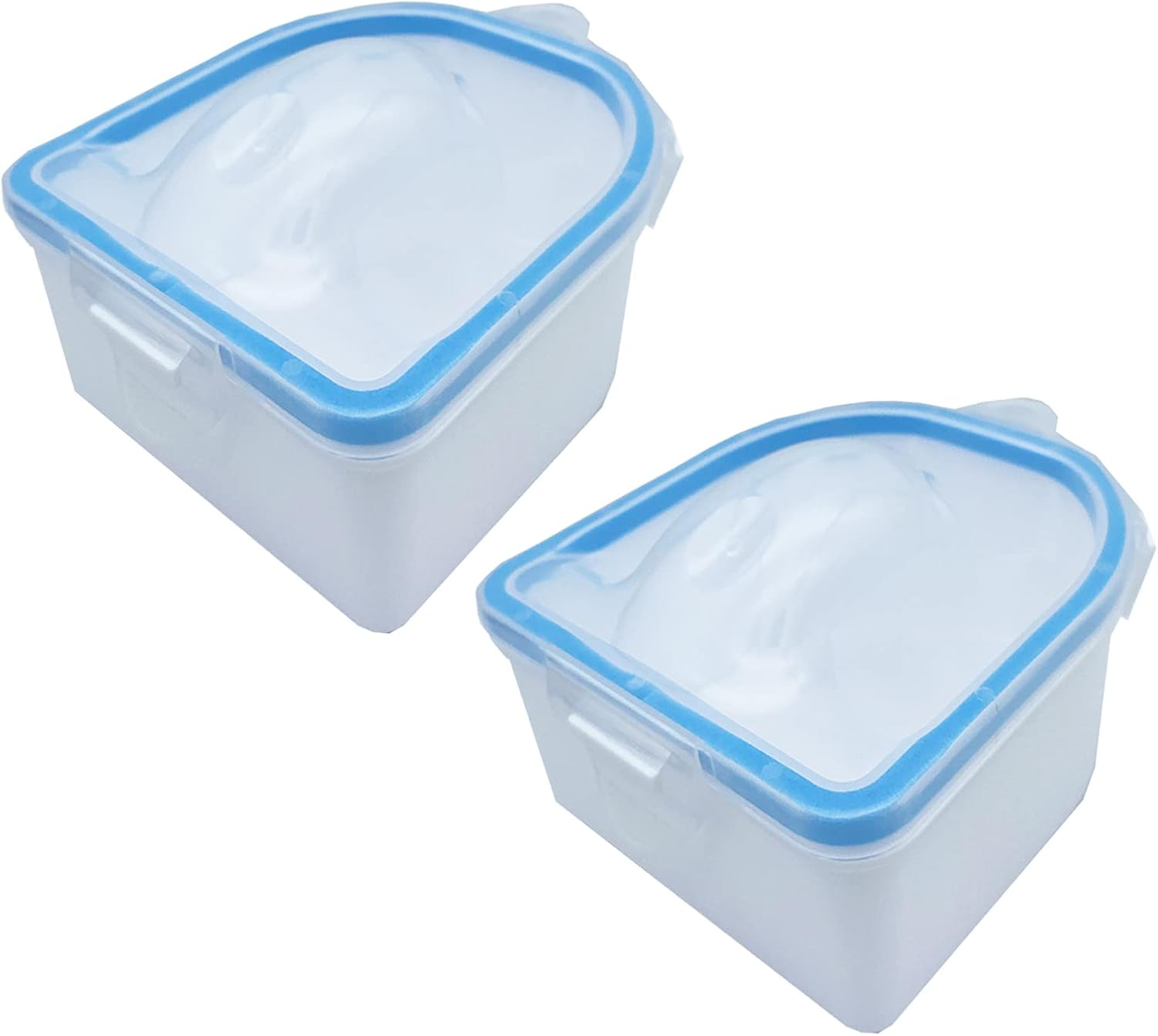 Treamlyn 2Pcs Nail Soaking Bowl, Acetone Proof, Blue, Soak off Gel Polish Remover, Salon & Home Use image number 1