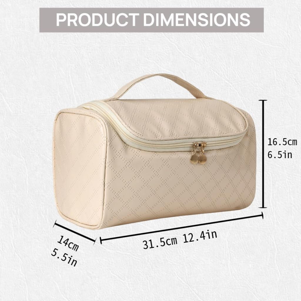 Dongawin Shark Flex Style Case - Premium Leather Travel Bag for Dyson Airwrap & Shark Hair Dryer Airwrap, Waterproof & Easy to Clean with 360&deg; Soft Padding, Lightweight Hair Tools Travel Bag (Cream) - Blue image number 7