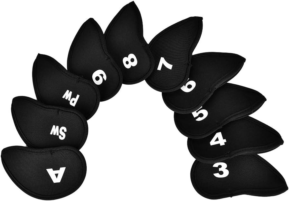 Iron Cover, Neoprene Durable Head Protect Cover, 10Pcs for Beginners with Numbers Letters Lover(Black) image number 6