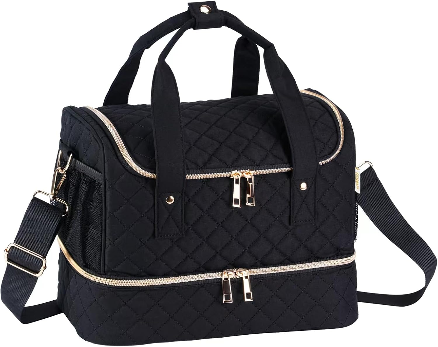 GR69N Nail Polish Organizer Case,Nail Storage Organizer Holds Nail Lamp & 50 Bottles Nail Polish,Travel Nail Tech Case,Nail Kit Organizer Bag Fits Nail Supplies & Manicure Tools,Pink (Patented)