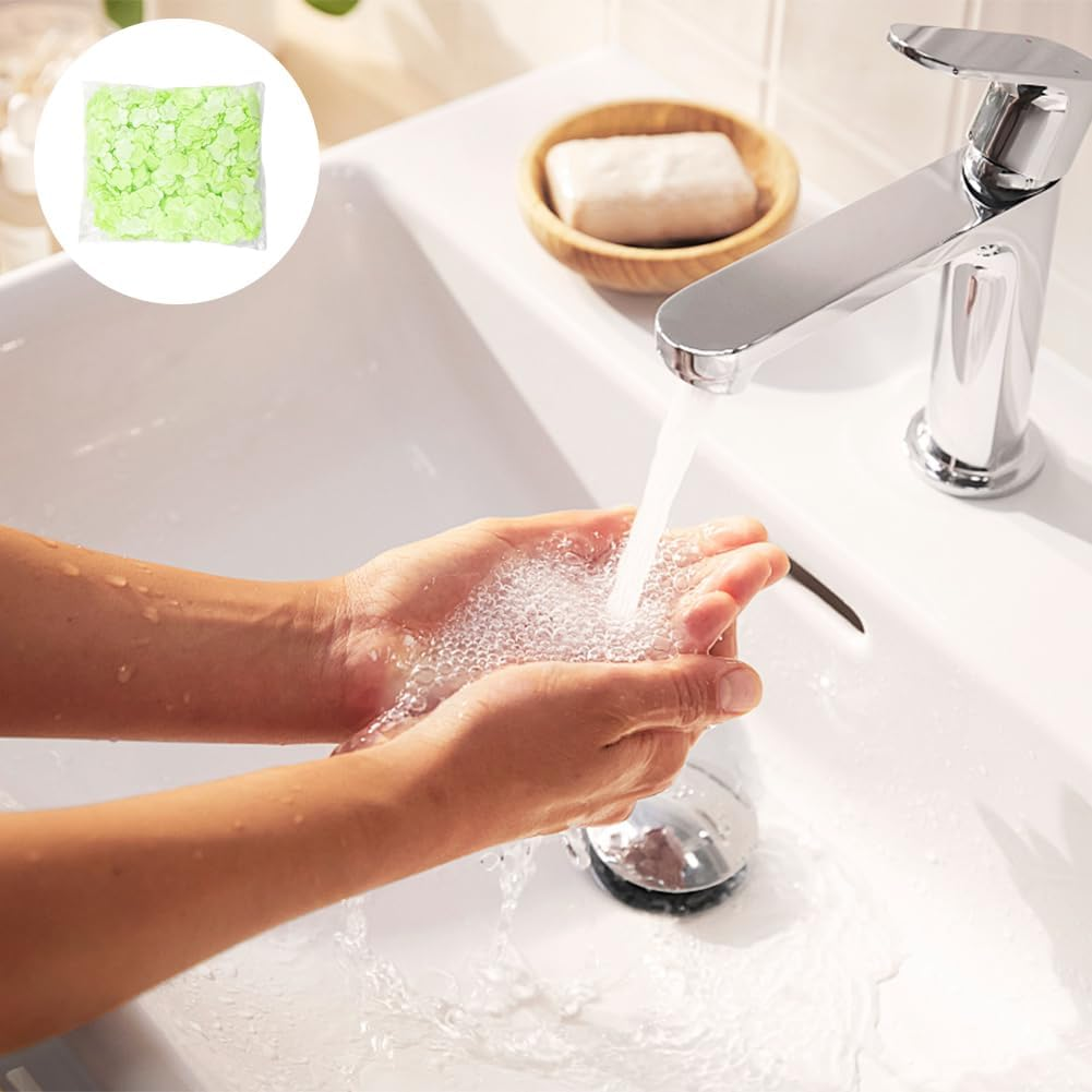 Capiant 2000 Sheets Jasmine Scented Paper Soap for Travel, Portable Hand Washing Sheets, Mini Fresh Petal Soap with 2 Storage Boxes (Green)