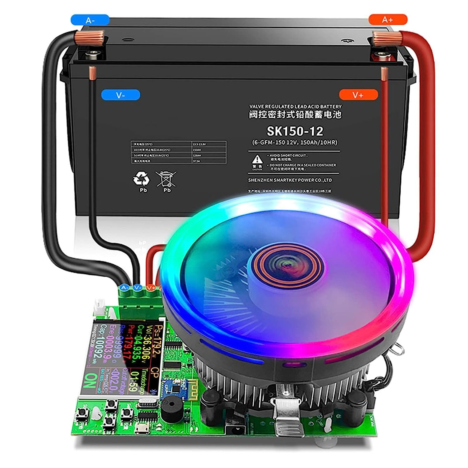 Electronic Multitester, USB Tester Electronic Load, 180 W Upgrade Discharge Power Meter Check Battery Capacity for Monitoring image number 5