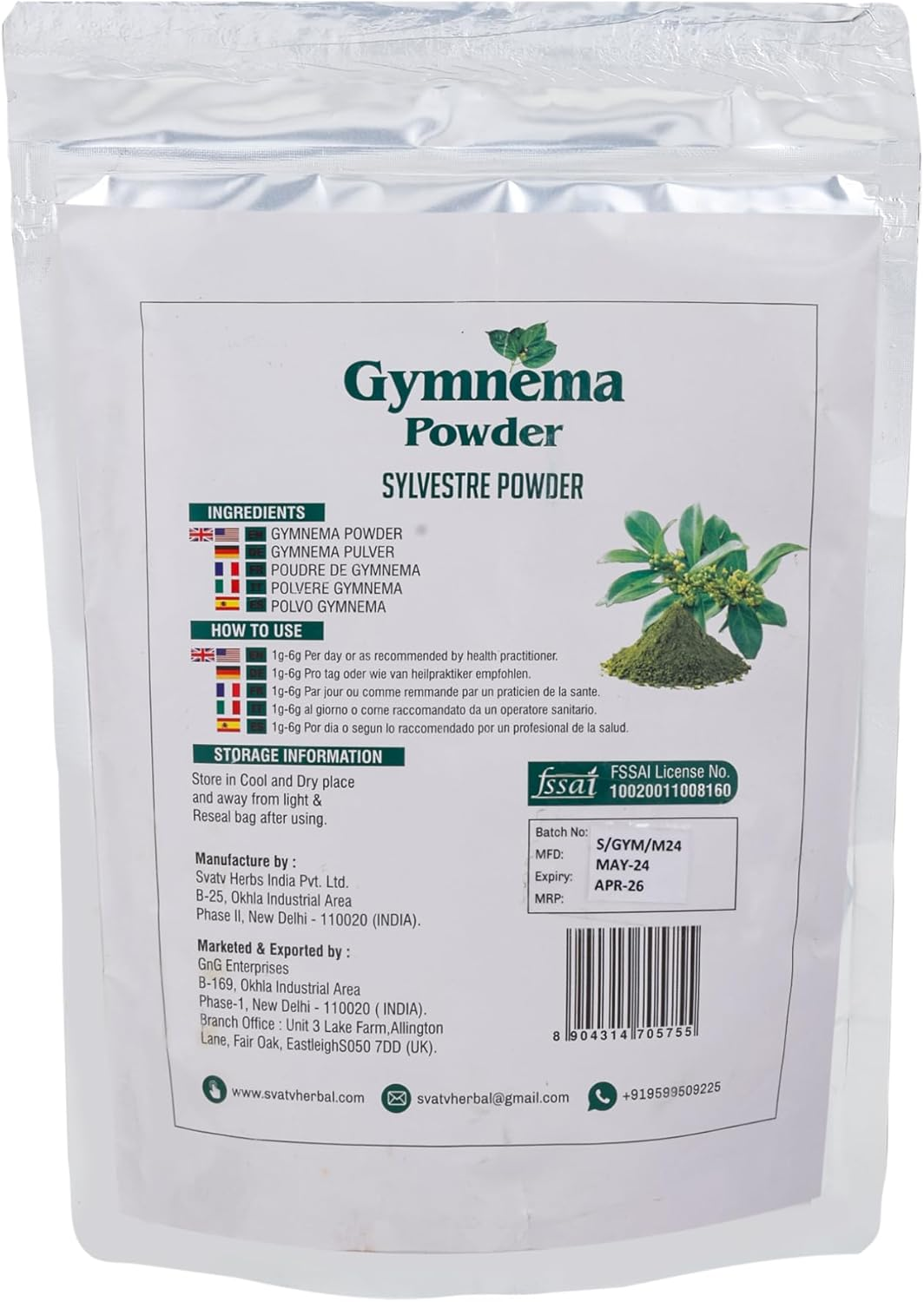 SVATV Gymnema Powder | Gymnema Sylvestre | Gurmar Powder | Meshashringi Powder | 227G, Half Pound image number 5