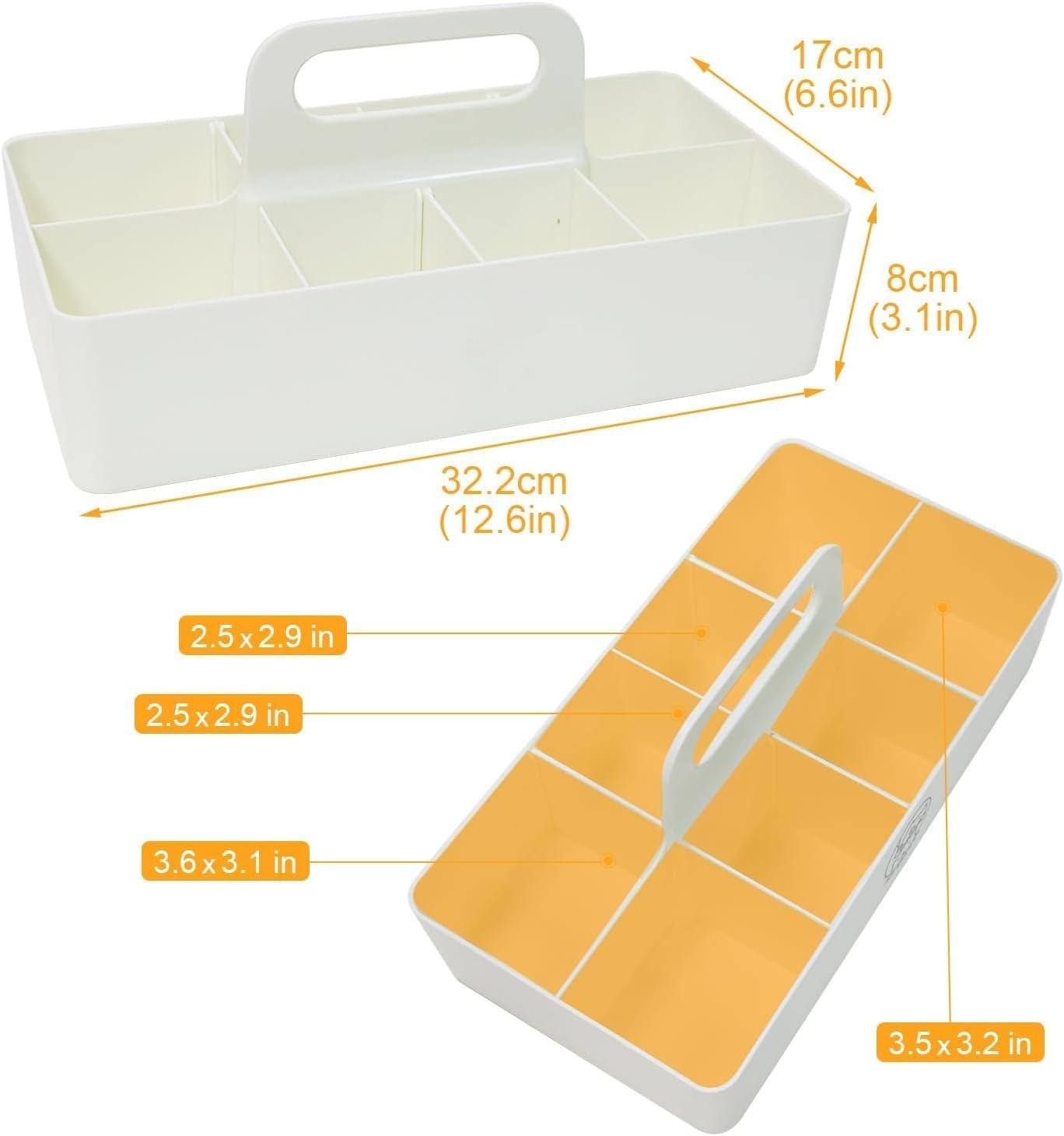 Stackable Multipurpose Organizer Caddy - Storage for Dog Grooming Supplies, Desk Accessories, Pens & Pencils, Bathroom & Dorm Room Essentials with Adjustable Compartments