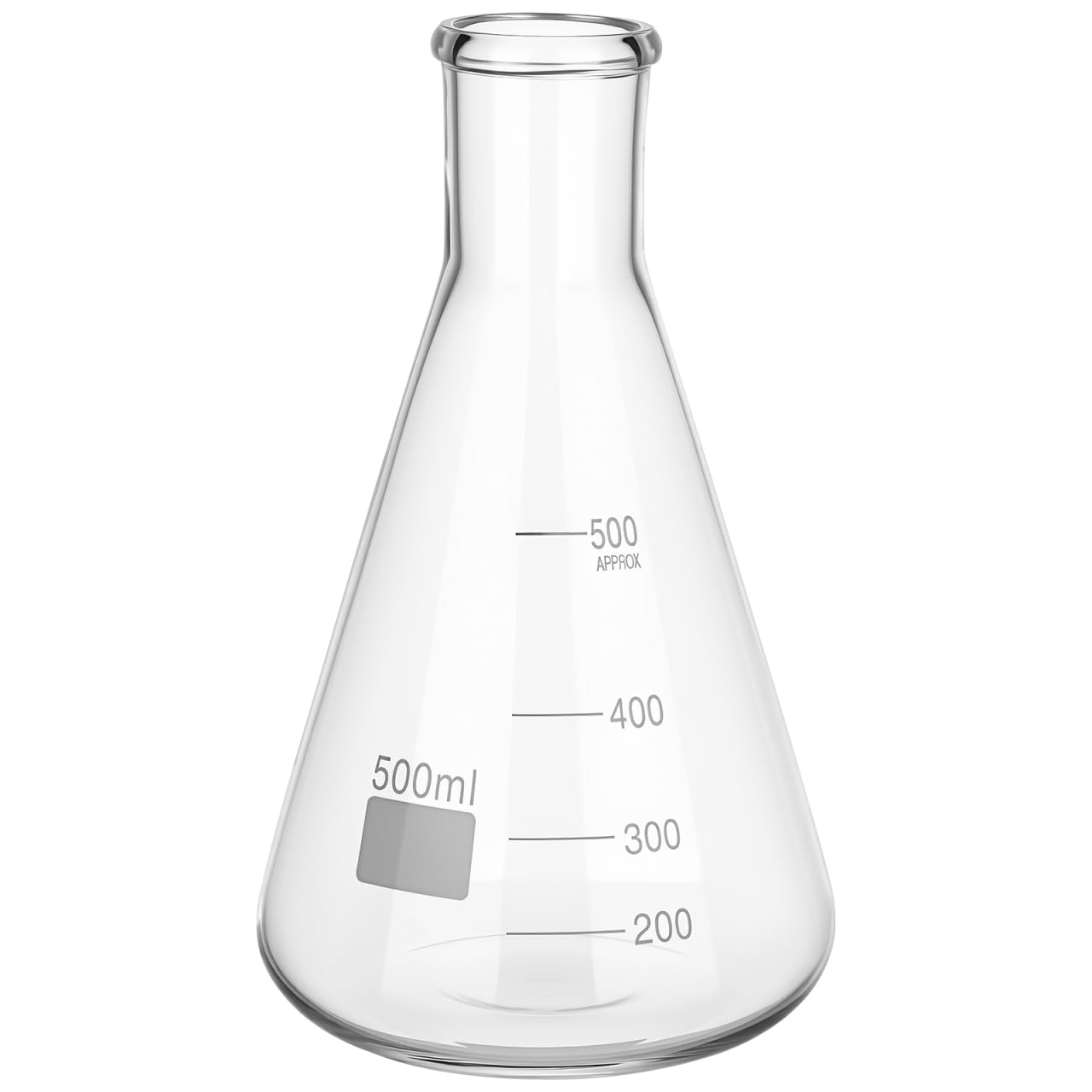 Mobestech Erlenmeyer Flask 500Ml Large Capacity Flat Bottom Glass Laboratory Beaker for Chemistry Distillation and Boiling Applications