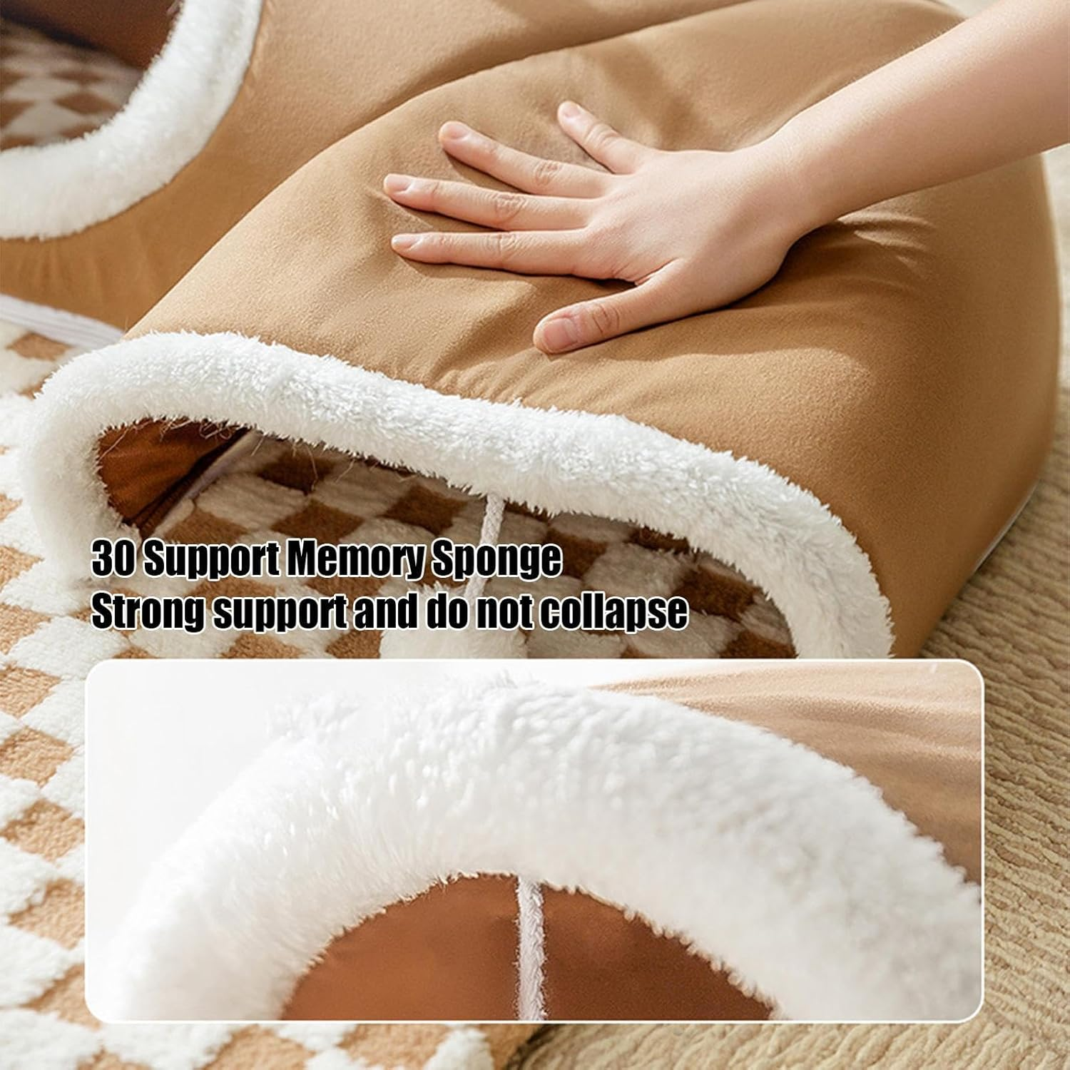 Yjkedfh Cat Tunnel Bed,Cat Play Tunnel - Warm Shelter Tent House Toys for Dog Pet Animal Indoor Outdoor Wall-Corner Games Outside image number 6