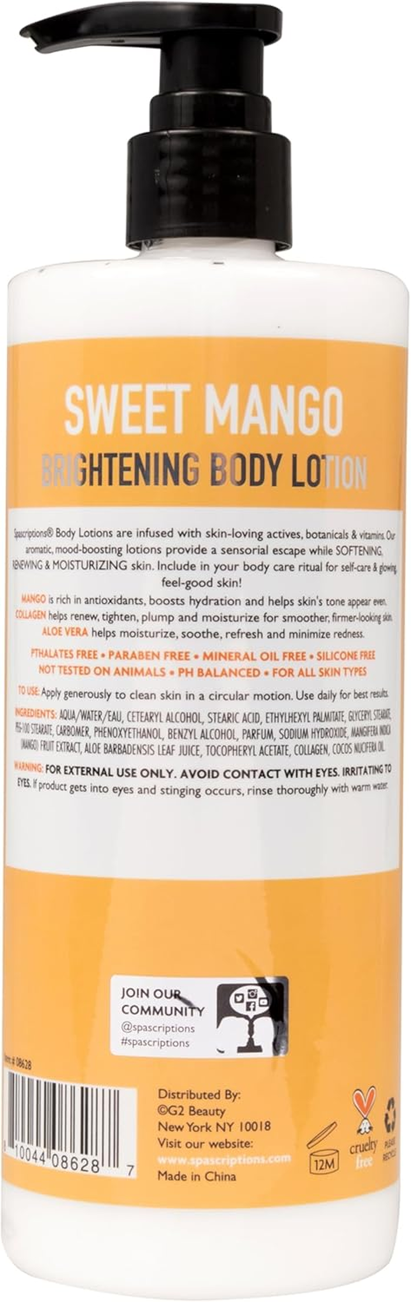 Spascriptions Brightening Sweet Mango Body Lotion 488 Ml image number 1