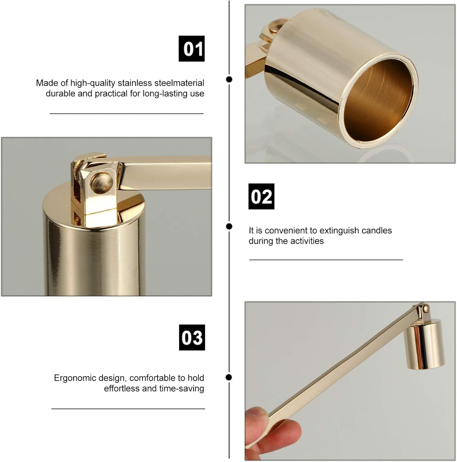 EXCEART Candle Extinguisher Candle Snuffer Long Handle