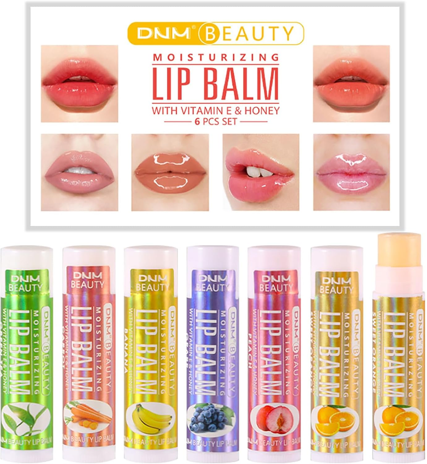 Tinted Lip Balm Set, 6 Pcs Colour Changing Lip Balm Stick Multipack Coloured Lip Gloss Set Shine Moisturiser & Hydrating Flavored Lipstick Makeup Set- for Teenage Girls Kids Women image number 2