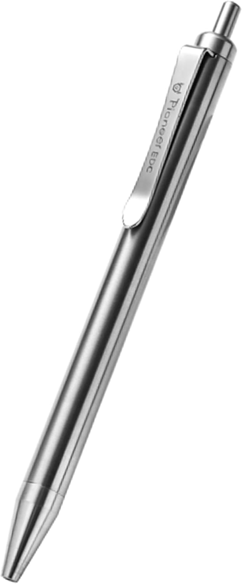 Hamans Titanium Ballpoint Pen 5.31&ldquo; Push Pen Clip to Retract Refill Pocket Pen for Everyday Carry Compact Size