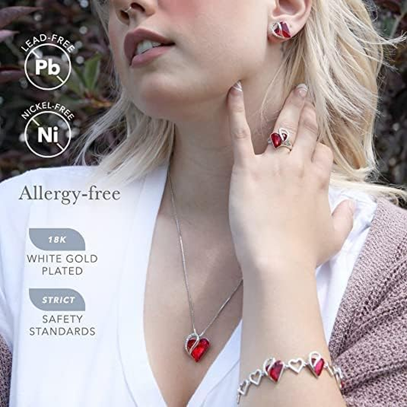 Infinity Love Heart Pendant Necklace, Crystal Necklaces for Women, Silver Tone Jewelry Gifts for Women, 18-Inch Chain & 2-Inch Extender image number 3