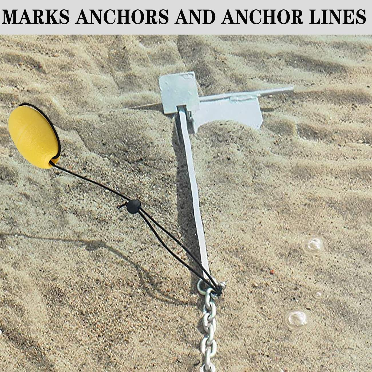 MOPHOEXII Anchor Marker Buoy, 30 Ft. Marine Rope Tow Line Anchor Buoy Float Leash & Stainless Steel Hook.High Visibility Pool Float Anchor image number 5