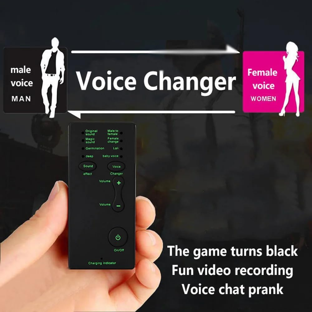 Voice Changer Disguiser, Mini Gaming Live Sound Card,Portable Sound Card Broadcast for for Mobile Phone Computer Laptop Mini Voice Changer Device image number 2