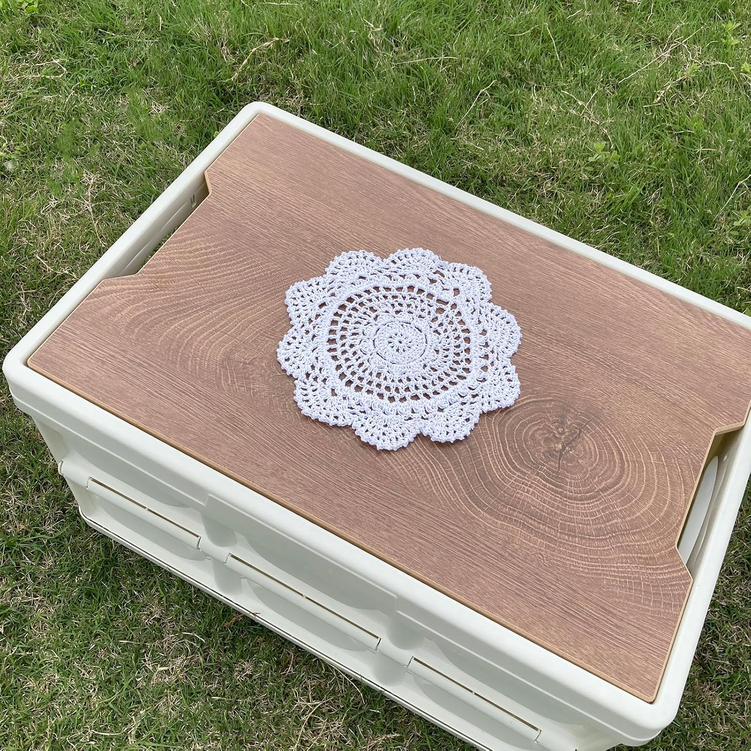 Hsvanyr round 8 Inch 10Pcs White Hand Crochet round Doilies Lot French Country Table Cup Mat,Heat-Resistant Washable Kitchen Table Mats Easy to Clean image number 4