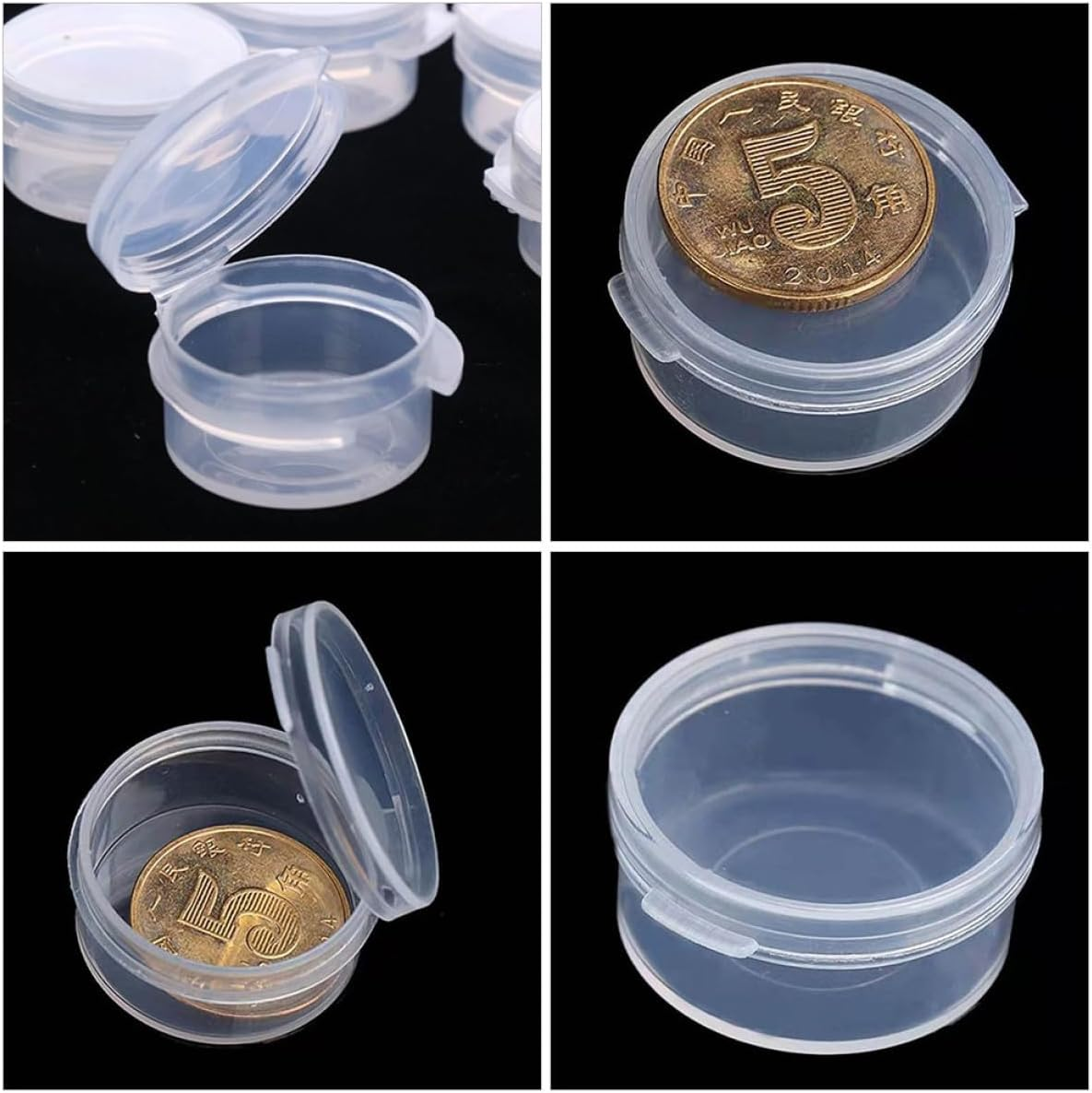 CHILDWEET 25Pcs round Plastic Soil Sampling Jars with Hinged Lids, Small Sealed Containers for Soil Samples and Moisture Testing, Portable Organizer Boxes for Field Use image number 6