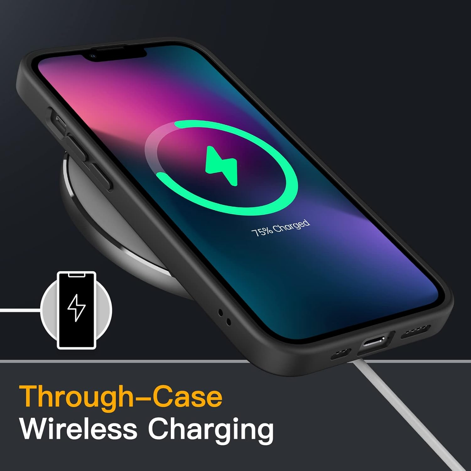 Jetech Matte Case for Iphone 13 6.1-Inch, Shockproof Military Grade Drop Protection, Frosted Translucent Back Phone Cover, Anti-Fingerprint (Black) - Dark Green image number 5